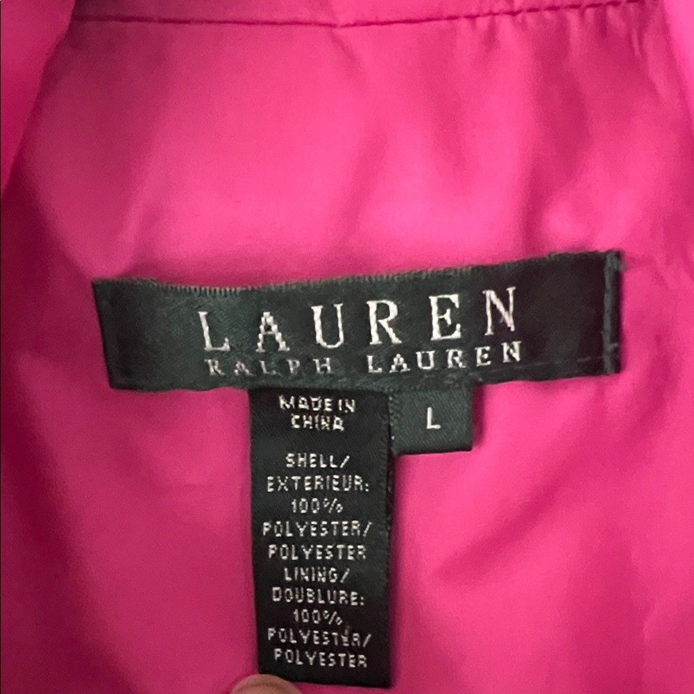 Lauren Ralph Lauren Women Petite Large Pink Lined Windbreaker Jacket - Picture 3 of 8